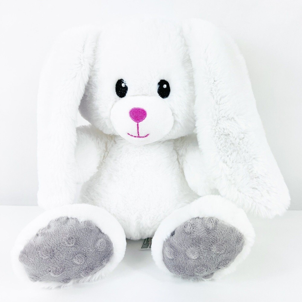 Spark Create Imagine White Bunny Rabbit Plush Chime Crinkle Gray